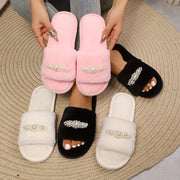 Ayollar uchun sun’iy mo‘'ynali yopiladigan uy ichki chiroqlar, tormozsiz EVA taglik bilan