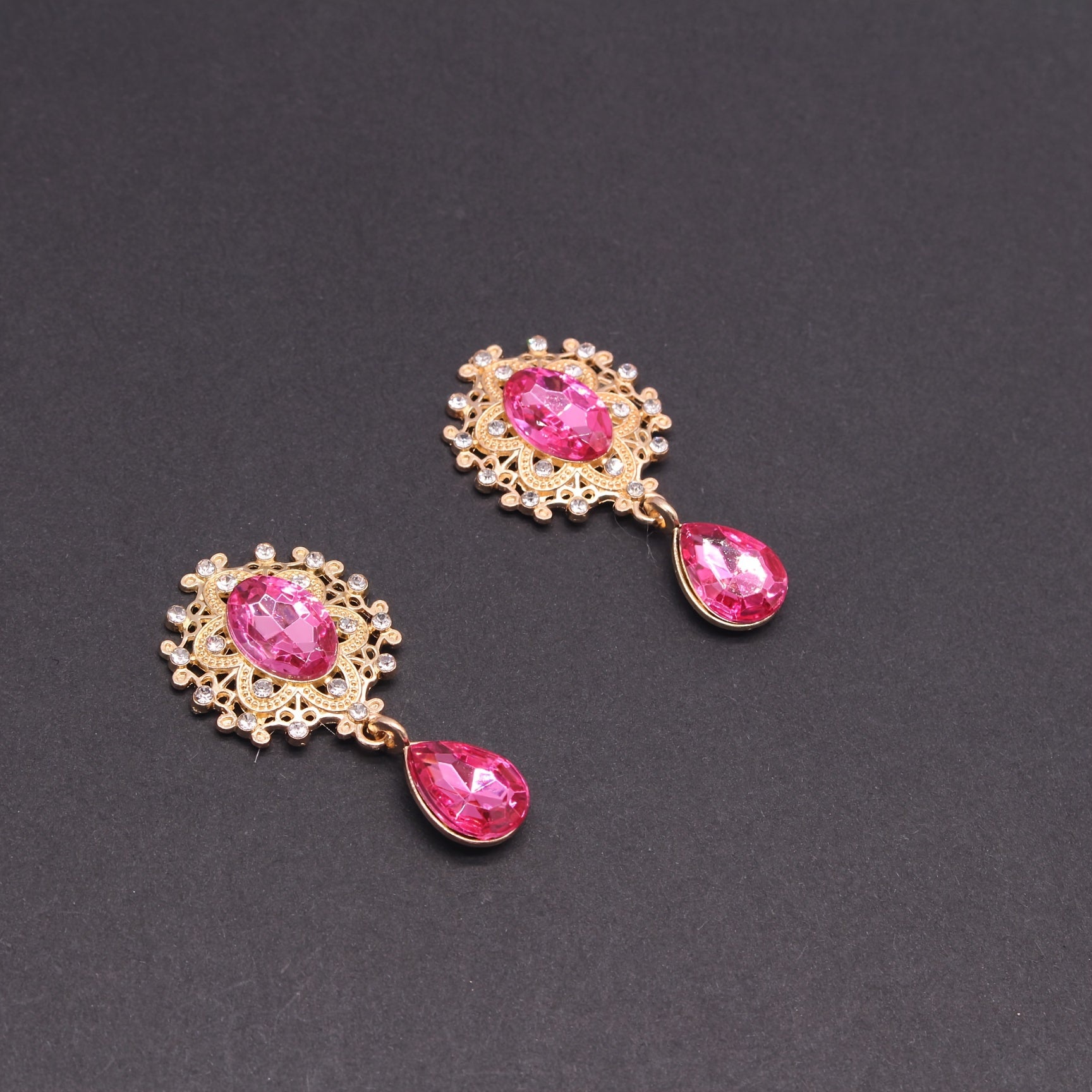 10Pcs Hair Ornaments Set Green Gemstone Water Drop Alloy Clips for DIY Jewelry