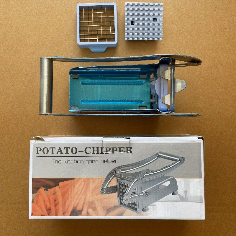 Stainless Steel French Fry Cutter Dual Blade Potato Slicer for Home and Restaurant