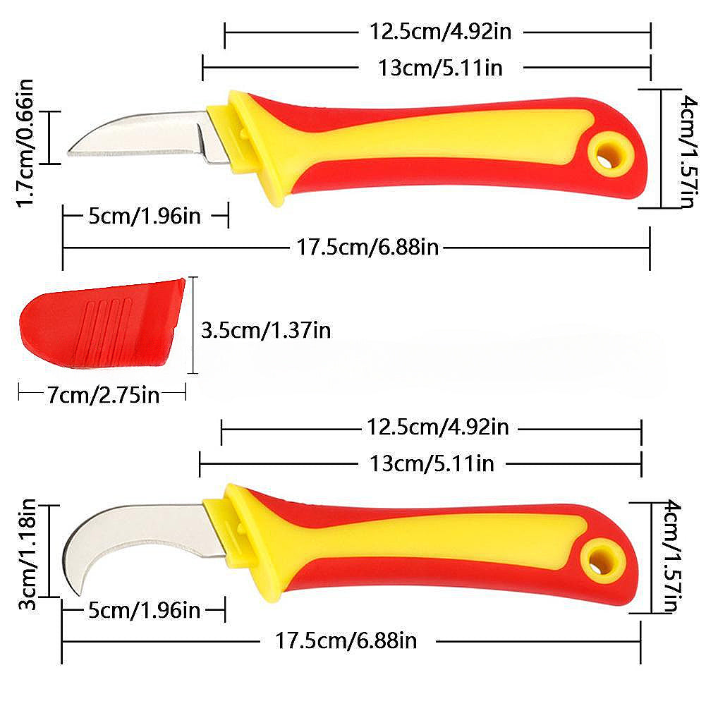 Insulated Electrician Knife Multi-Functional Wire Stripping Tool with Non-Slip Handle