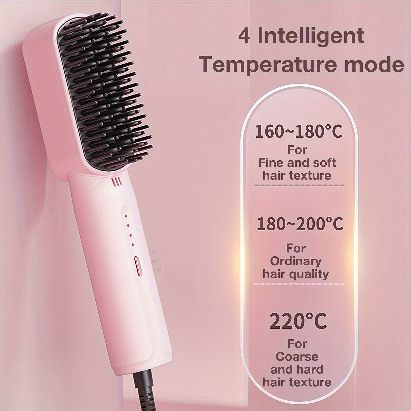 GENAI Portativ Soch Tizgich Tarak - Tez Isitish, Salbiy Ion Texnologiyasi, Barcha Soch Turlari, Sayohat Uchun Qulay