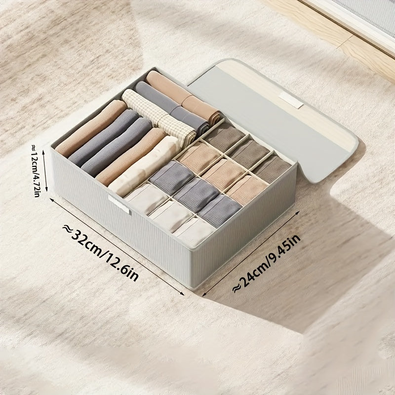 Caja de almacenamiento para cajón de organizador de ropa interior con tapa para calcetines, tela, uso en dormitorio