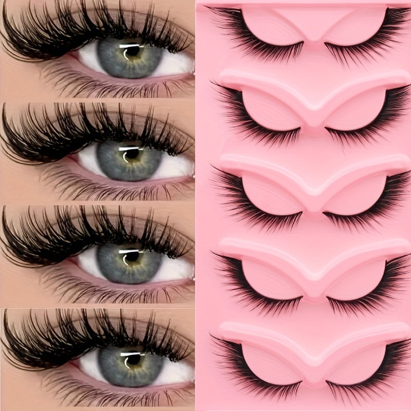 Women's False Eyelashes Cat Eye Fox Eye Curling Eye Makeup 5 Pairs