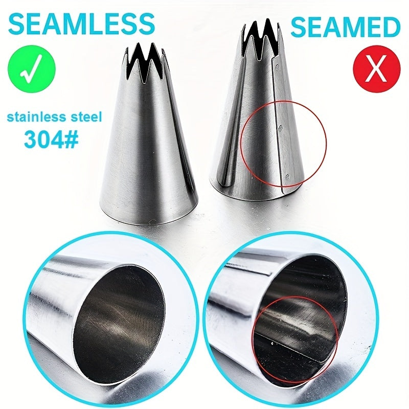 Набор насадок и мешков для трубопроводов 23/24/26 штук из нержавеющей стали, кондитерские насадки для украшения тортов