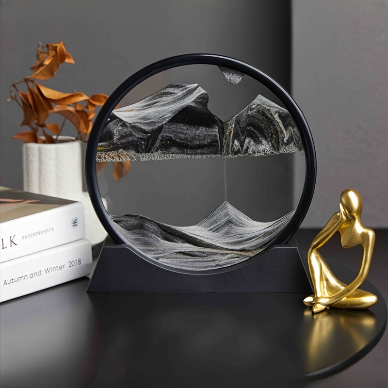 Decoración de arte de arena en 3D en el fondo marino para aliviar el estrés, oficina, dormitorio, artesanía en vidrio, regalo