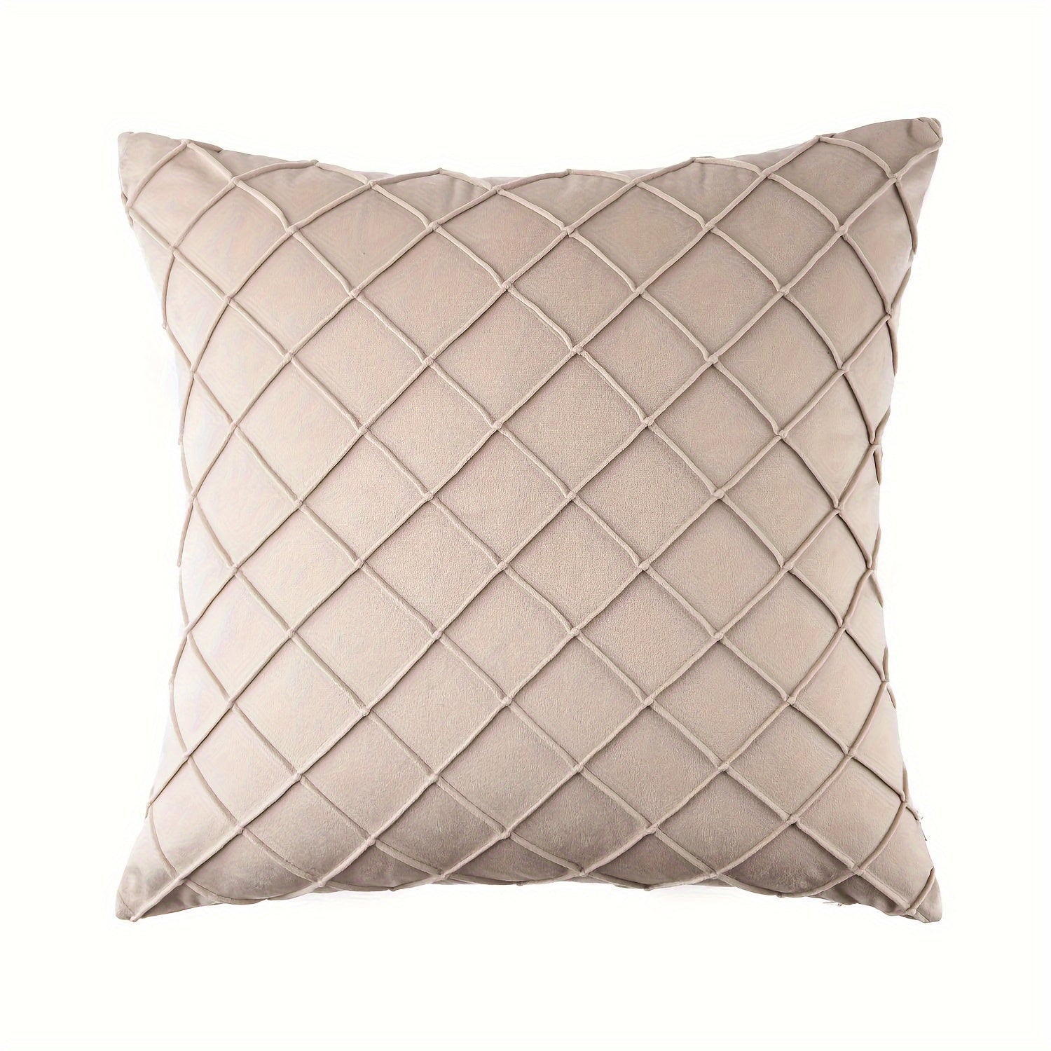Argyle Polyester Velvet Throw Pillow Cover for Sofa Couch Living Room Decor