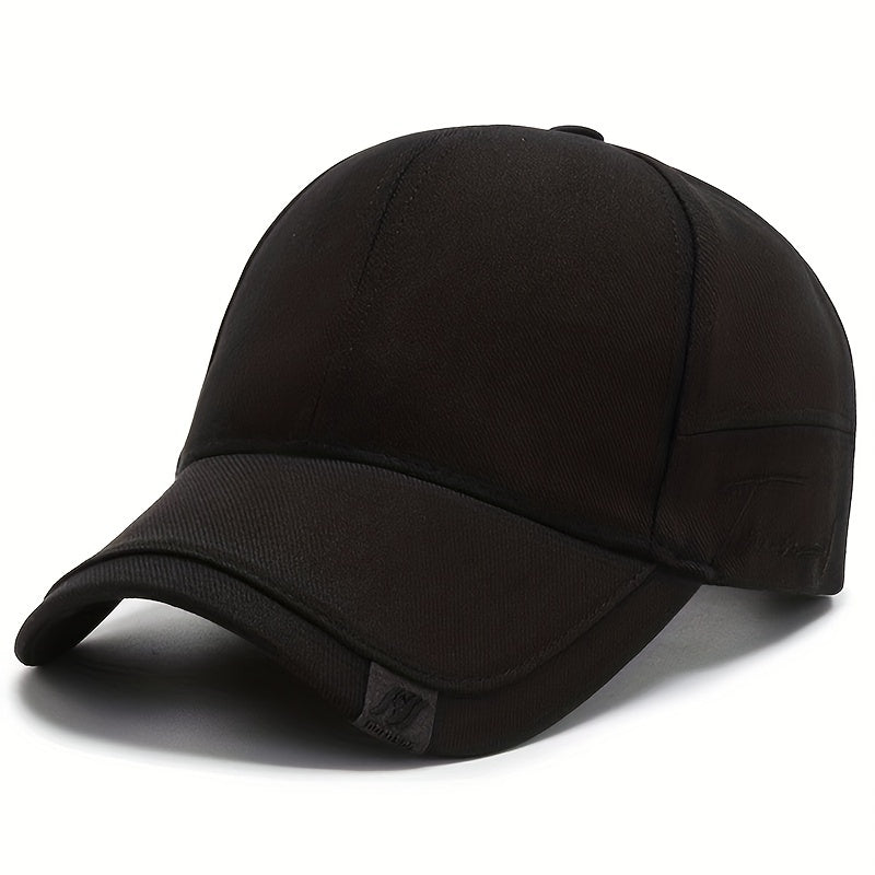 Men's Solid Color Baseball Cap Outdoor Sun Protection Casual Fitted Polyester