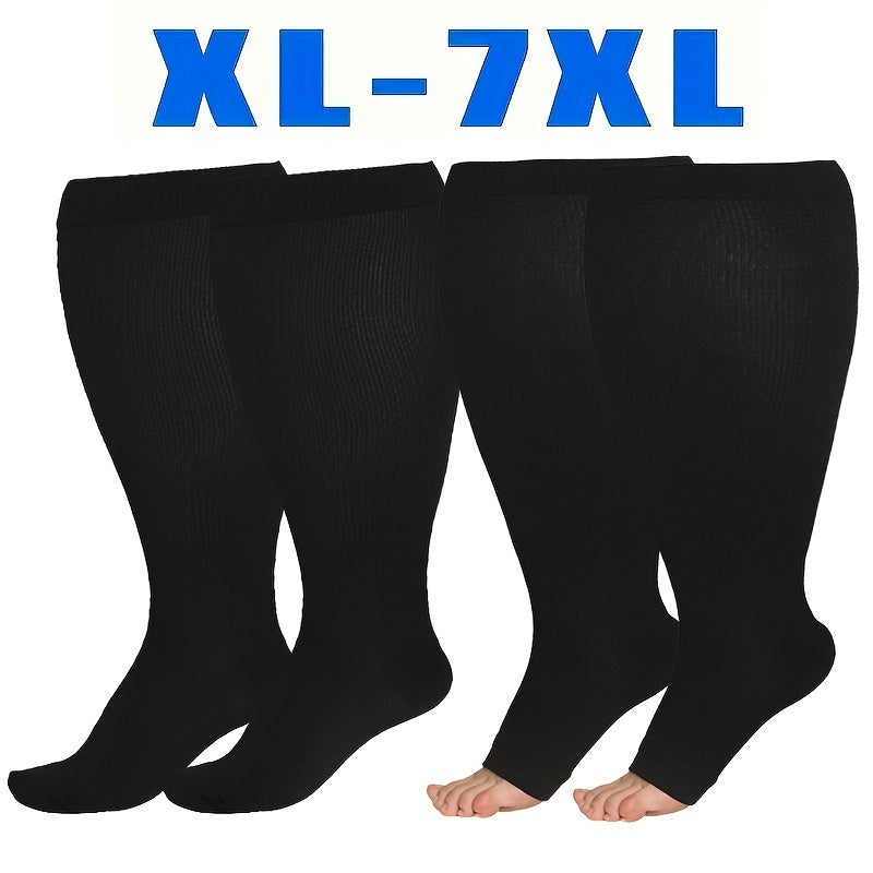 Plus Size Compression Socks for Men and Women Knee Length 20-30 mmHg Breathable Circulation
