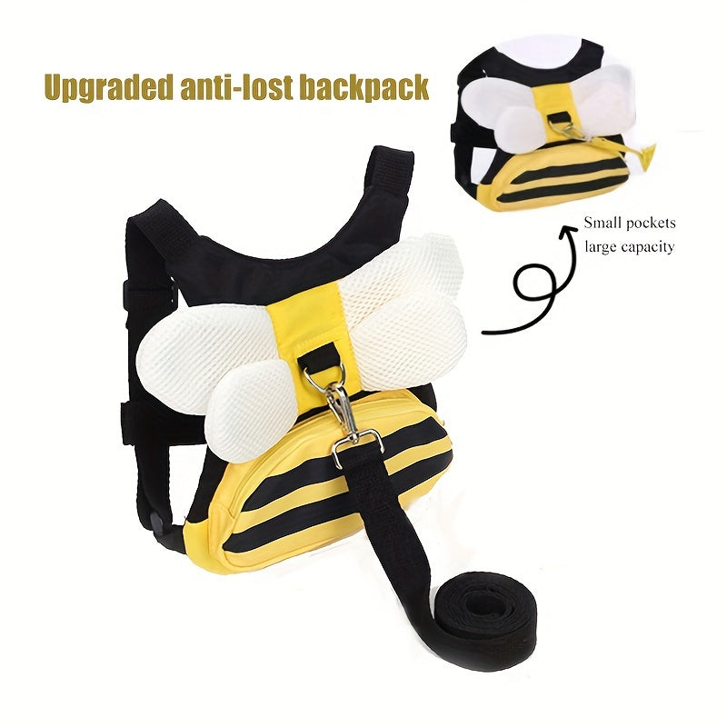 Child Safety Harness and Leash Set with Bee Design and Storage Pocket