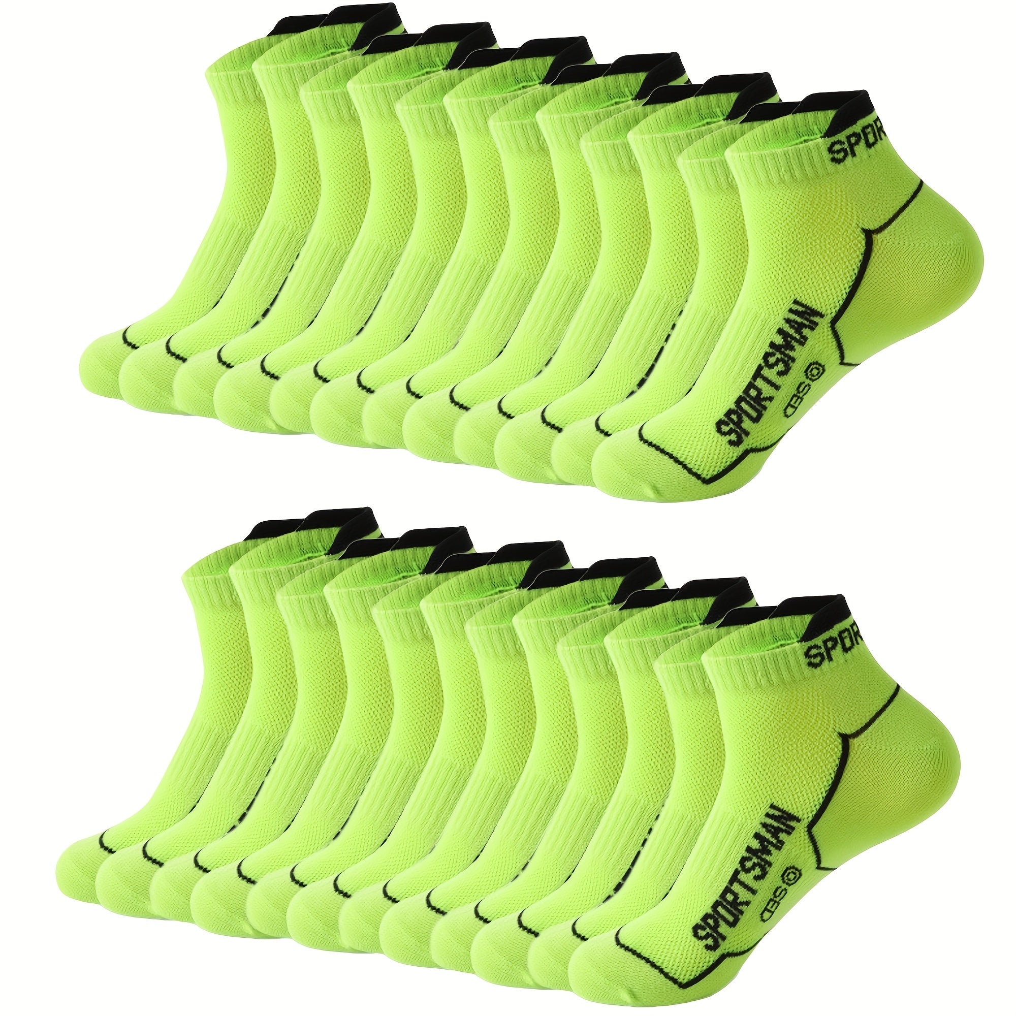 Men's Athletic Crew Socks 12 Pairs Breathable Mesh Sweat-Wicking Polyester Spandex