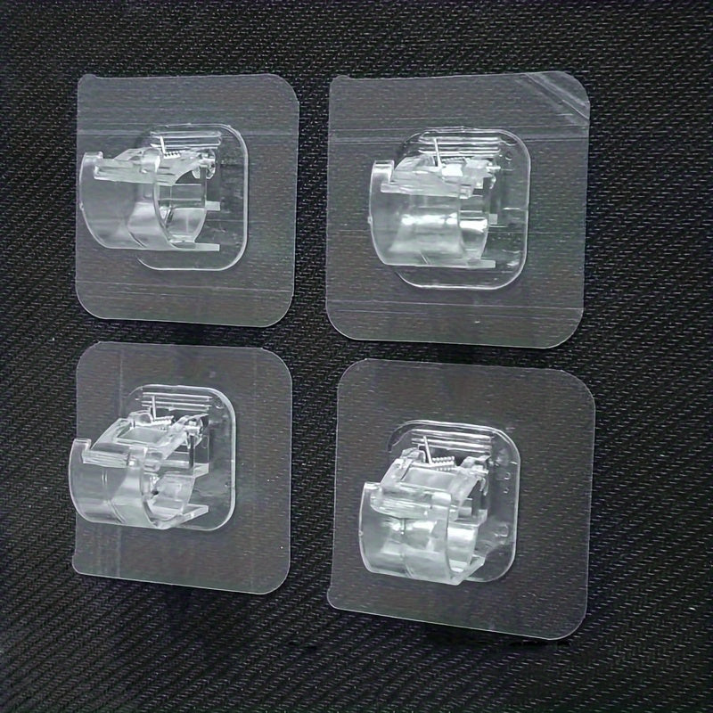 Juego de 4 soportes para cortinas Easy Hang Sin taladro, instalación sin daños