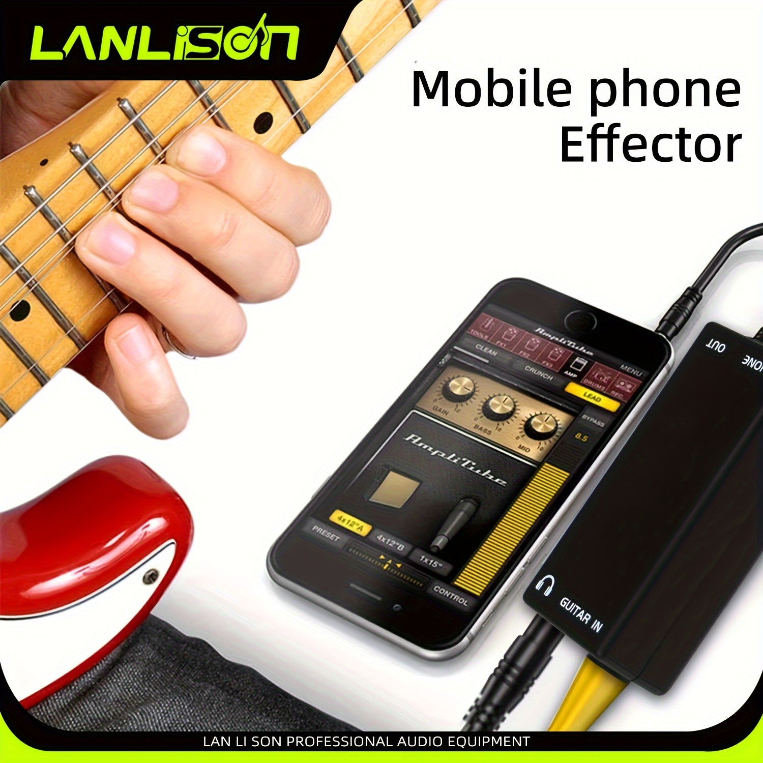 Audio Adapter for Instruments to Smartphone Recording Effects Converter Line Male to Female