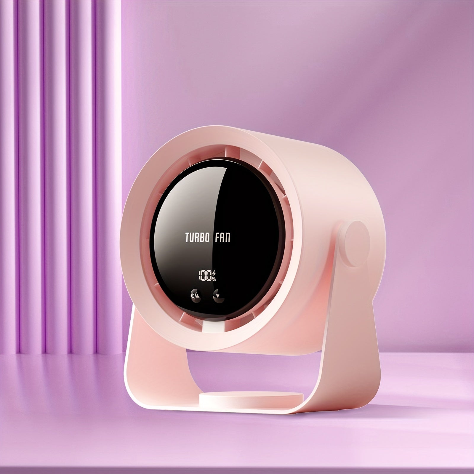 Portable Turbo Fan with USB Rechargeable Battery, Digital Display, Strong Airflow