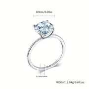 Sterling Silver Solitaire Ring with Zirconia in Silver or Gold Finish for Women