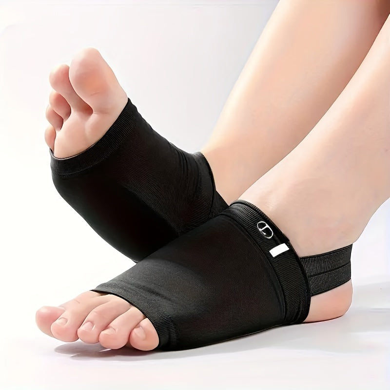 Unisex Beige Adjustable Arch Support Sleeves for Foot Pain Relief