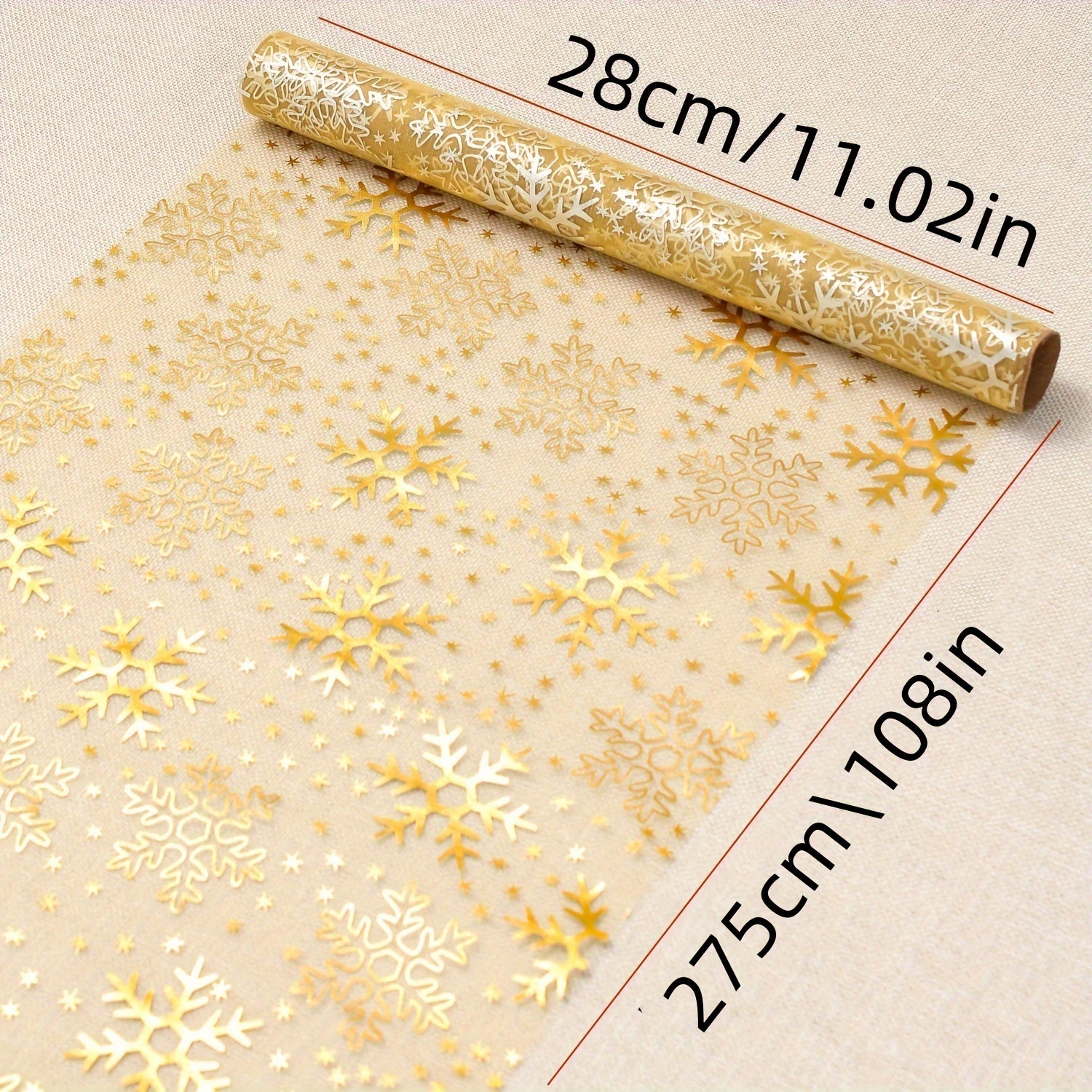 Gold Snowflake Table Runner Festive Christmas Halloween Polyester 28x274 cm