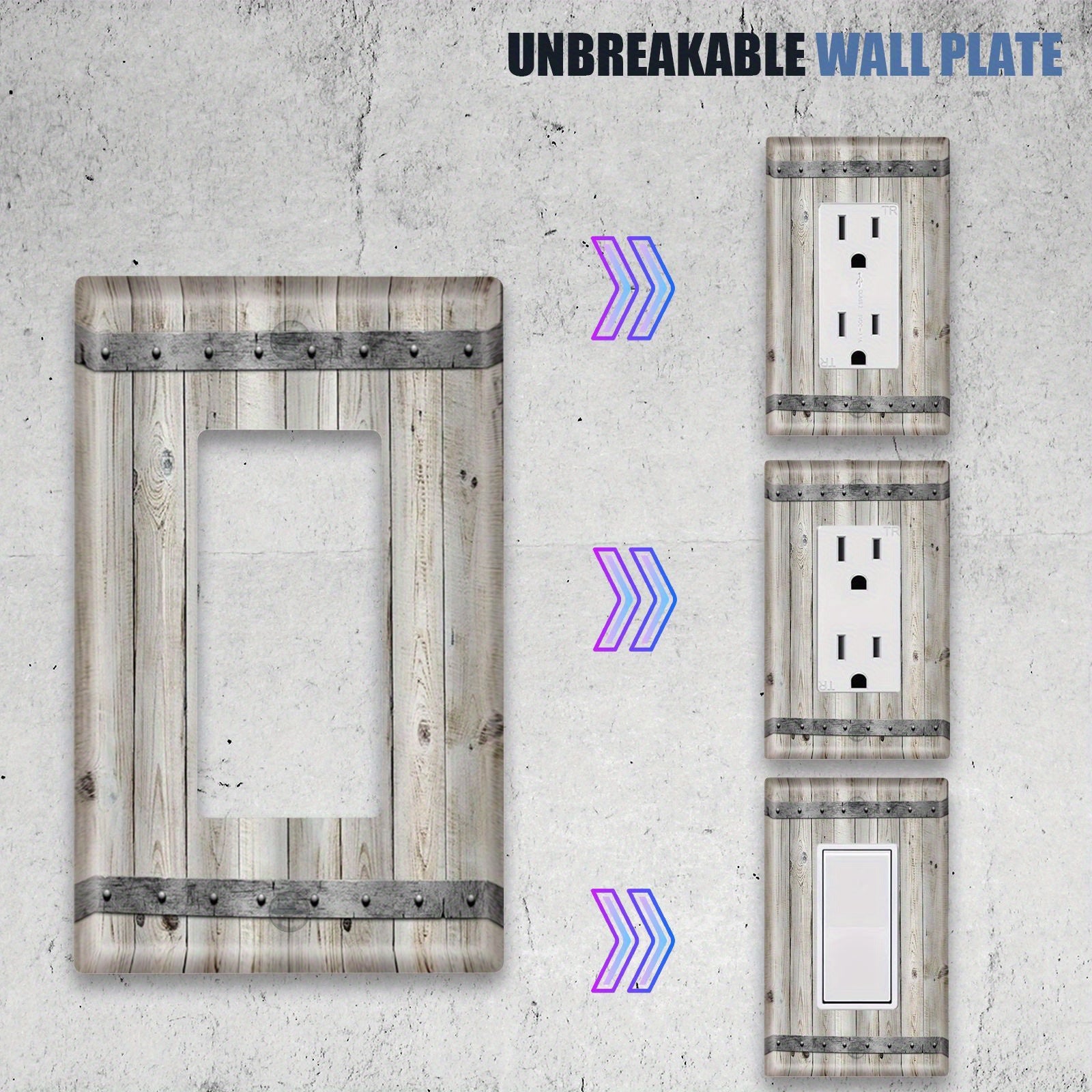 Rustic Wooden Light Switch Cover for Home Kitchen Bathroom Decor