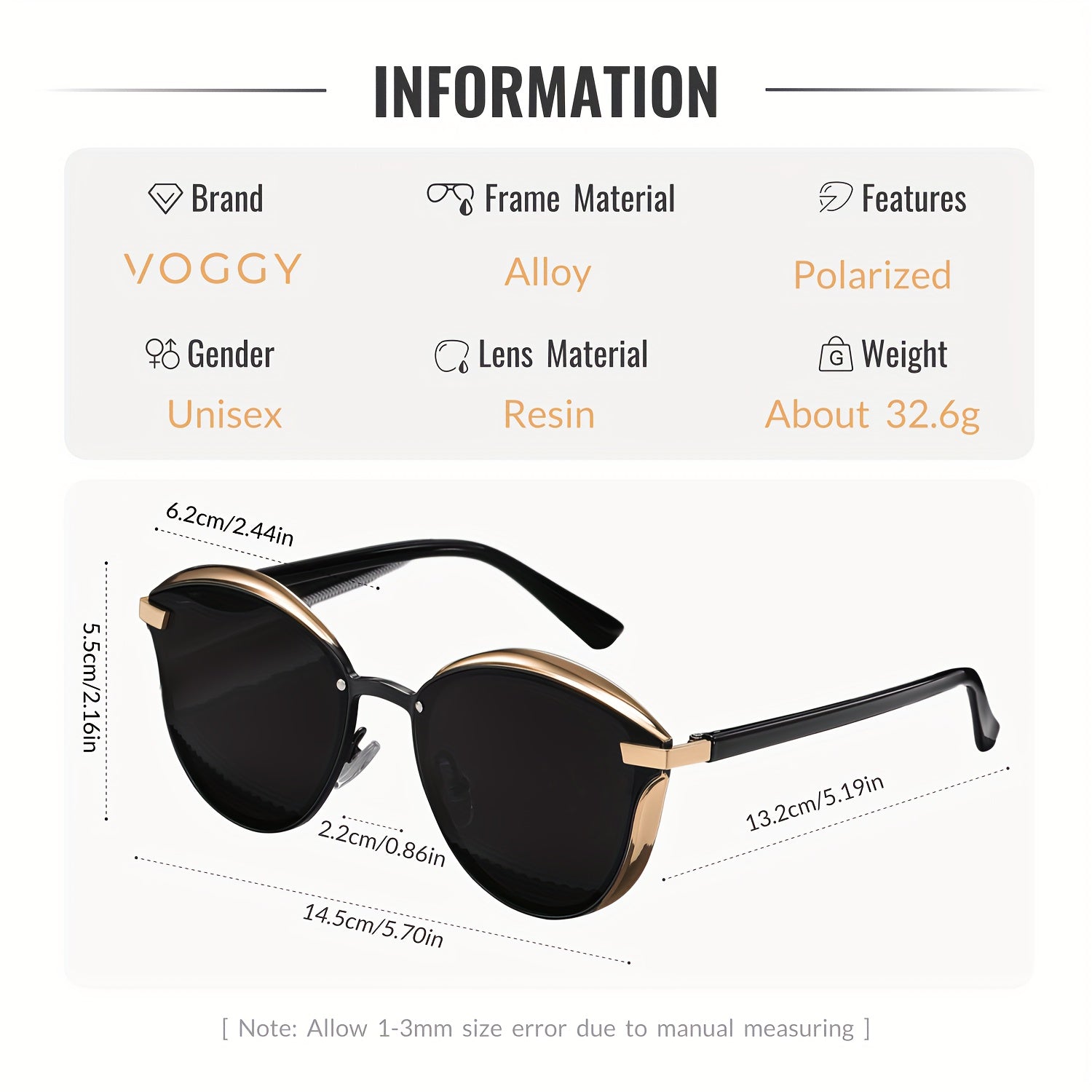 Retro Butterfly Polarized Sunglasses for Men Women Metal Frame Wide Lens