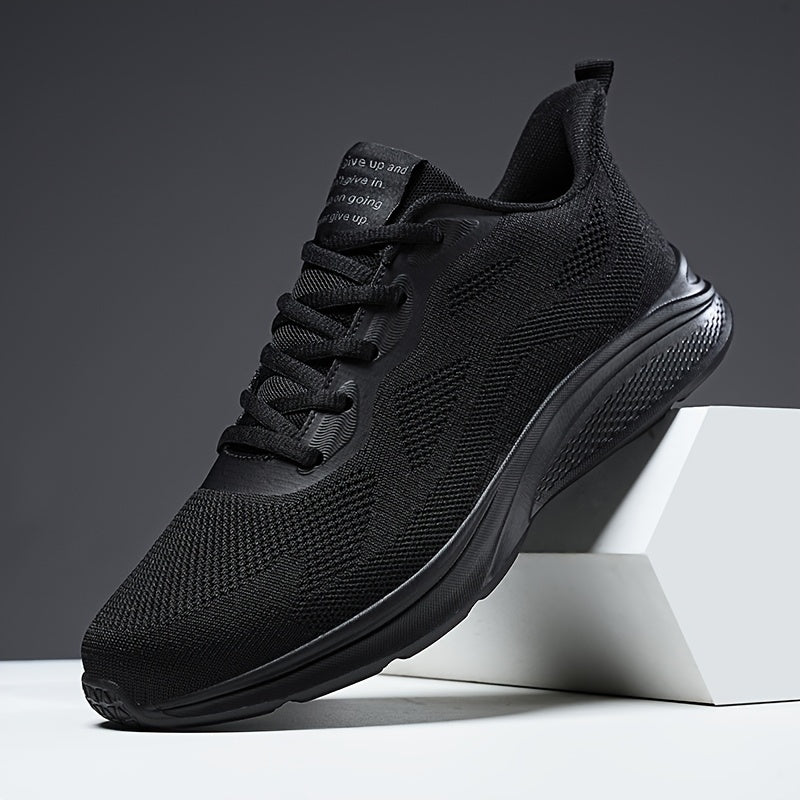 Men's Navy Blue Athletic Sneakers Breathable Fabric EVA Sole Casual Running Shoes