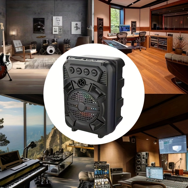 Portable Wireless Speaker with Super Bass LED Light Karaoke Phone Holder for Home Parties and Outdoor Use