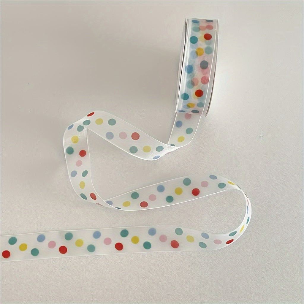 Polka Dot Satin Ribbon for Gifts and Baking, Holiday and Birthday Decor