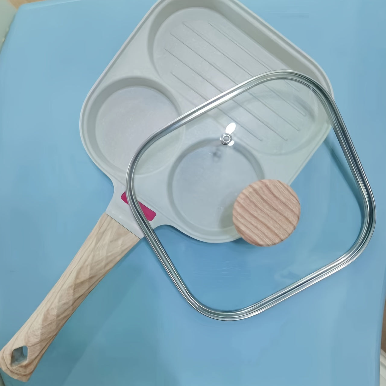 Juego de sartenes de aluminio para saltear, antiadherentes, aptas para lavavajillas, con tapa y mangos