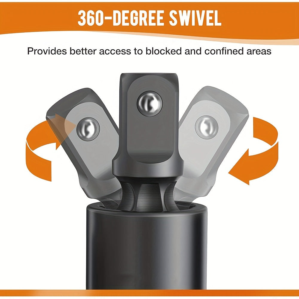 универсальный адаптер для головки торцевого ключа из стали с вращением на 360°