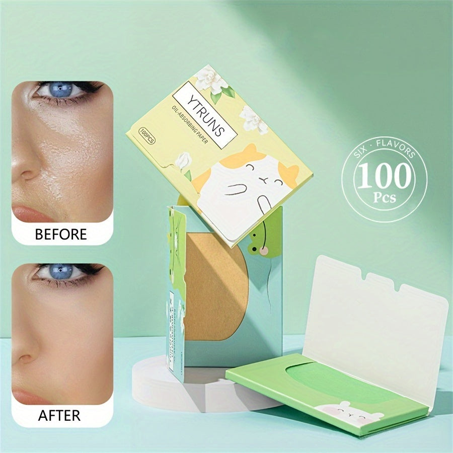 Унисекс бумага для поглощения масла с древесным углём и цветочным ароматом для умывания