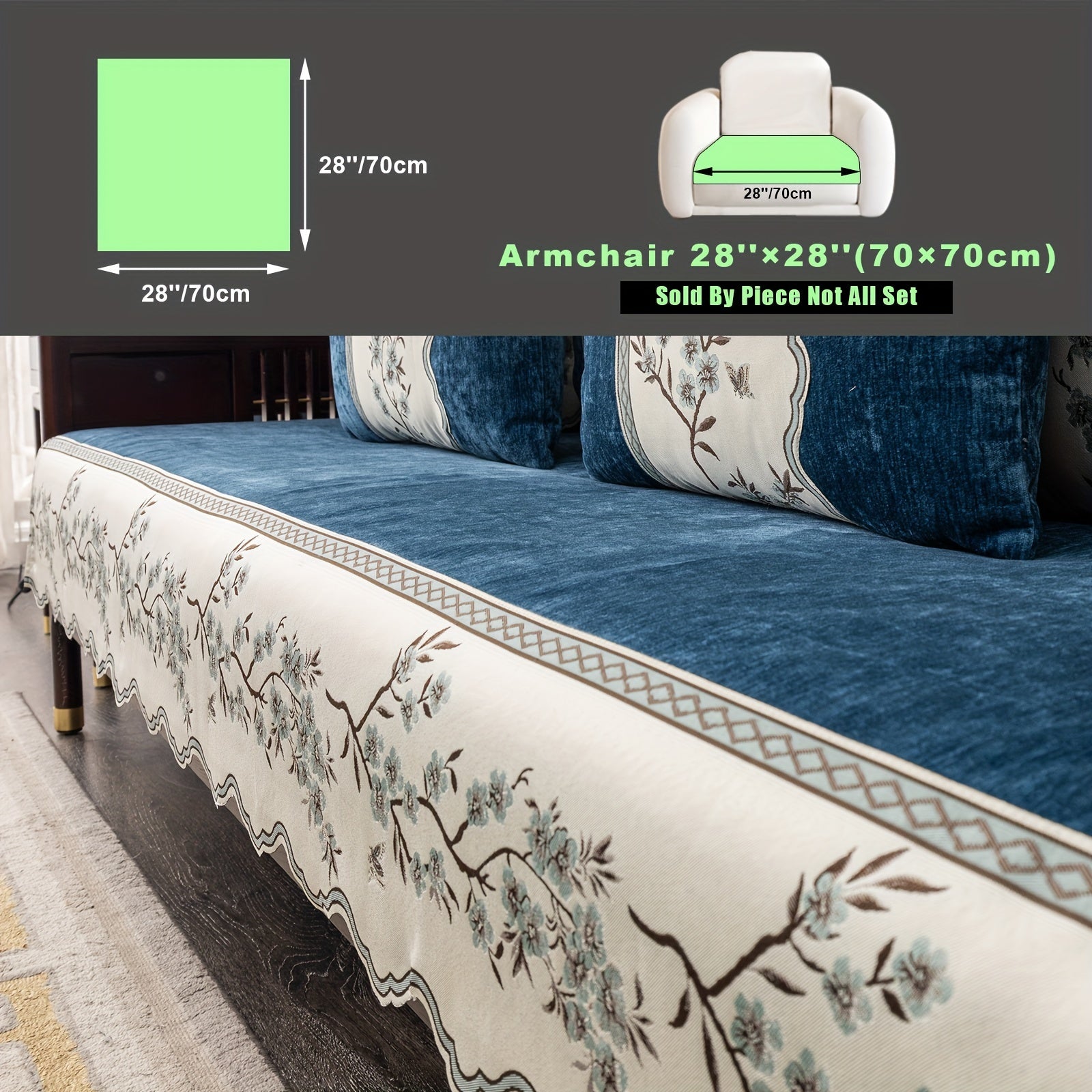 Чехол на диван с цветочным узором для всех сезонов с подушками и защитными чехлами для подушек для гостиной, спальни, офиса