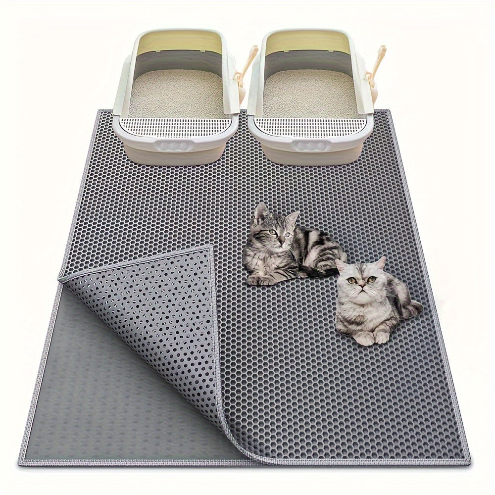 XL Honeycomb EVA Non-Slip Cat Litter Mat Double Layer Scratch-Resistant Sandbox Filter Pad