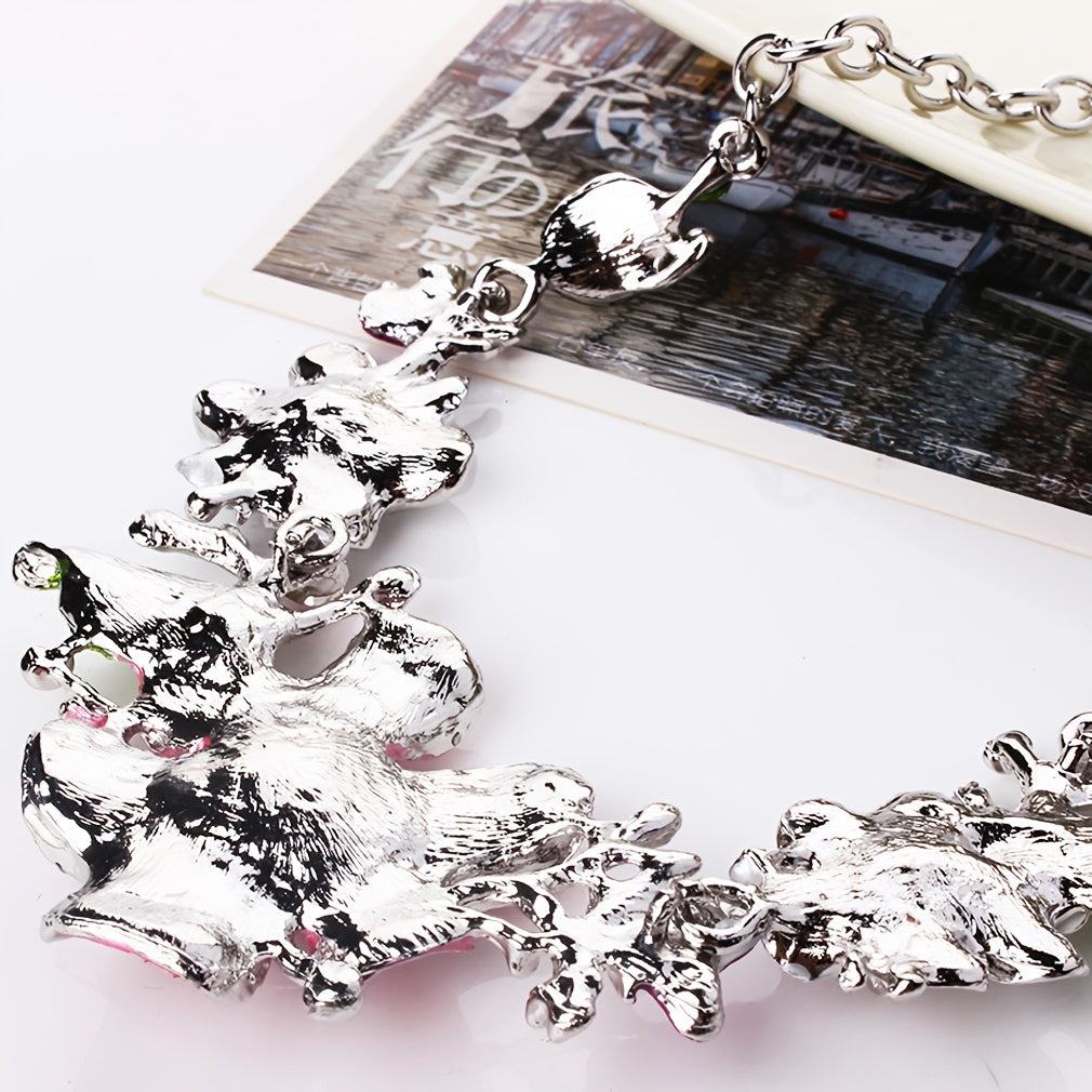 [Trending] Zarif va Shirin Zanjir To'plami, Ichida Gullar va Qimmatbaho Toshlar Bilan Bevosita Taqqoslangan Marjon va Quloq Bilaguzuk To'plami