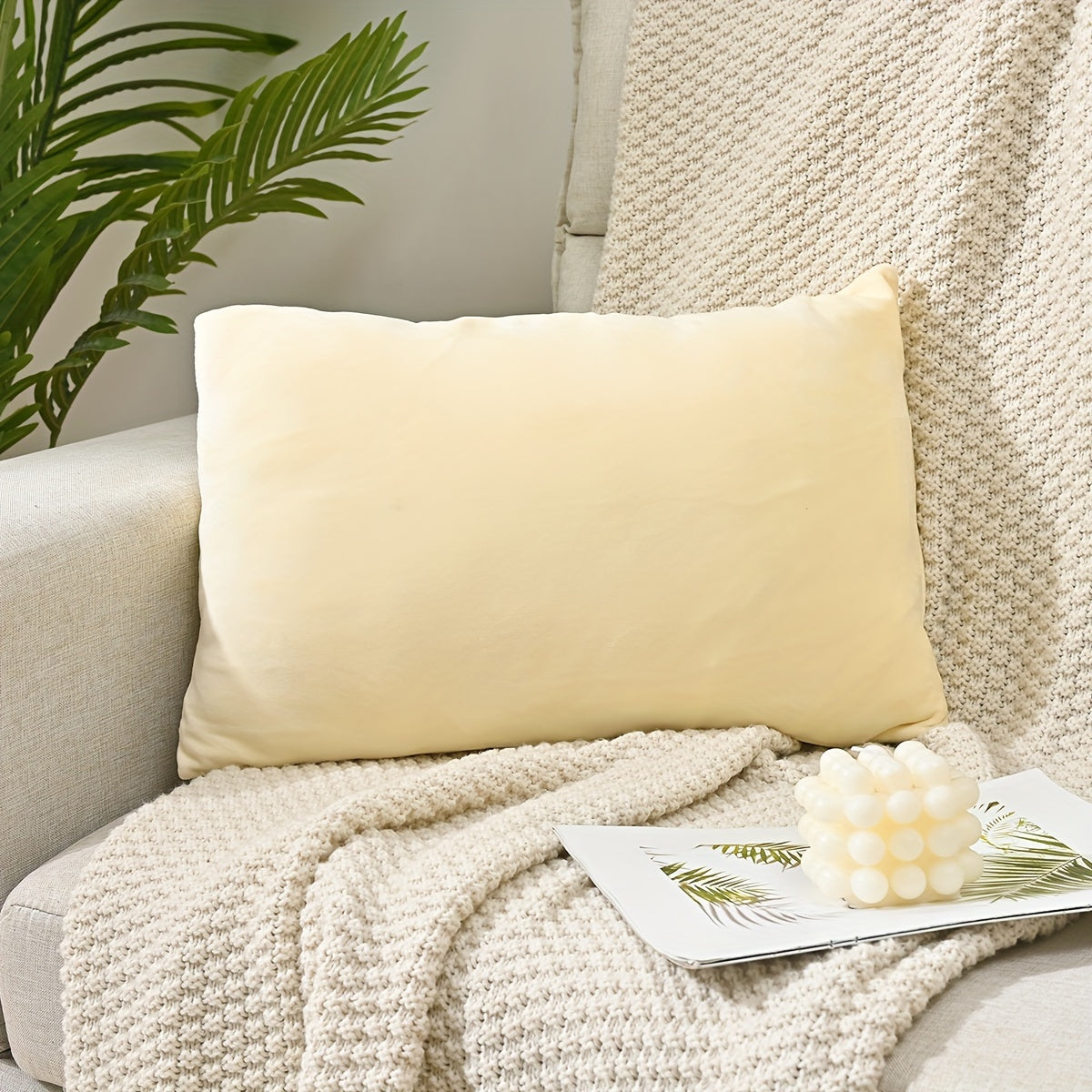 Luxurious Silver Fox Velvet Throw Pillow Cover with Zipper Closure