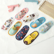 Kids' Cartoon Disposable Slippers Soft Fabric EVA Sole for Home Travel Hotels Camping and Parties
