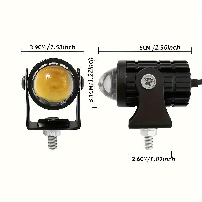 Universal Motorcycle LED Auxiliary Spotlight Dual Color ATV Scooter Light