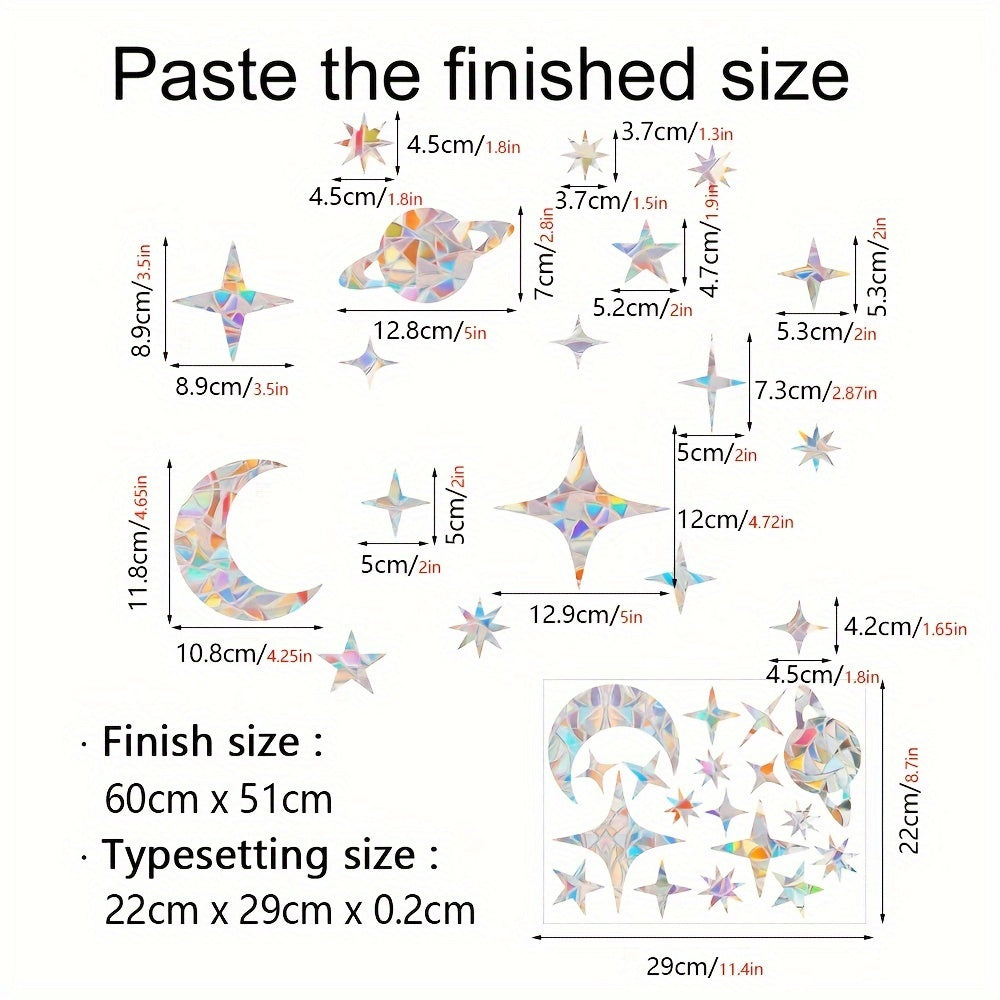 Star-Shaped Cloud Window Clings Anti-Collision Bird-Safe Glass Decals