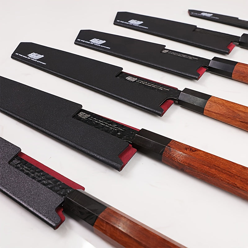 4-12 Piece Knife Edge Guard Set Black Plastic Sheaths Safe Storage Kitchen Knives