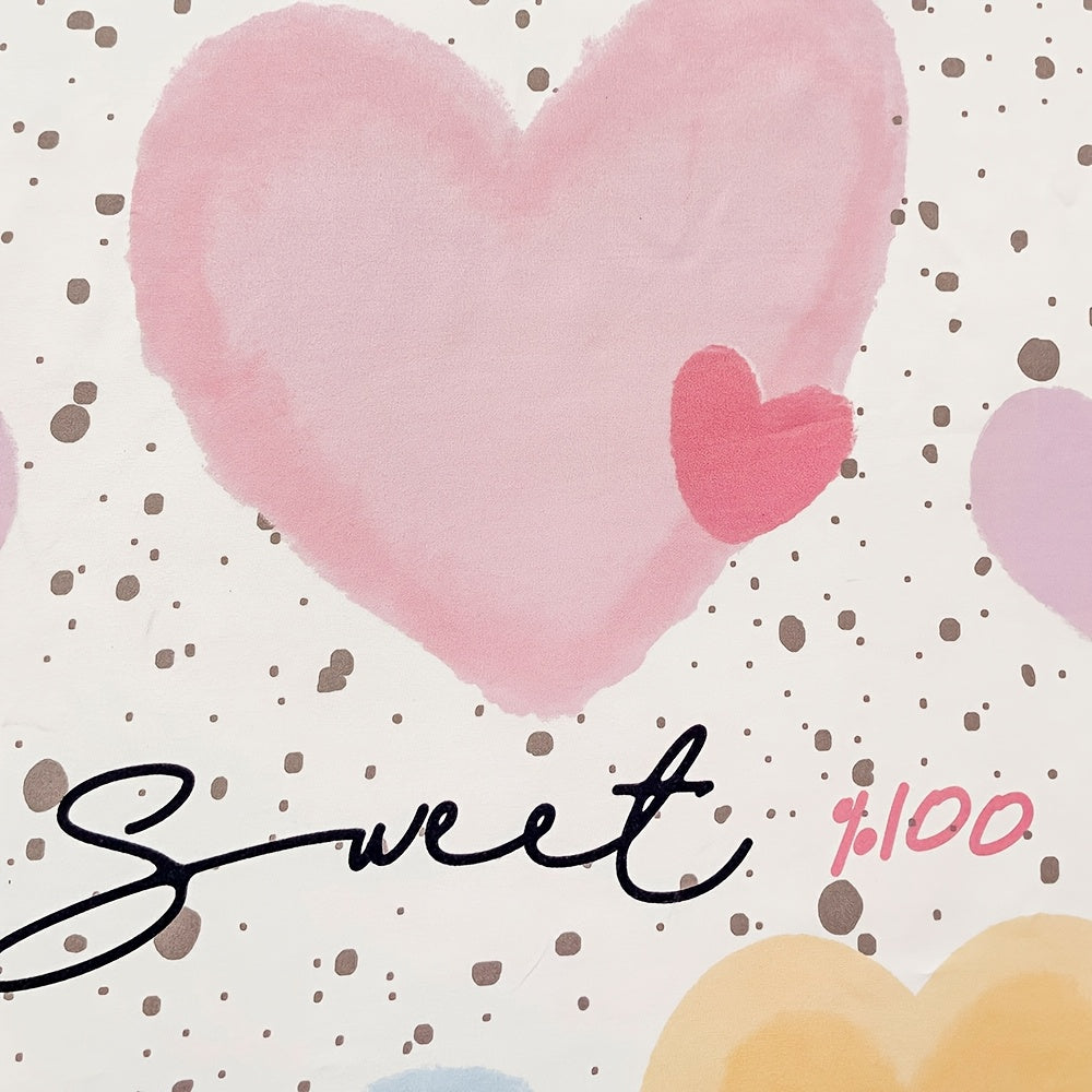 Heart Pattern Pillowcases Soft Breathable Polyester Envelope Closure for Bedroom Sofa