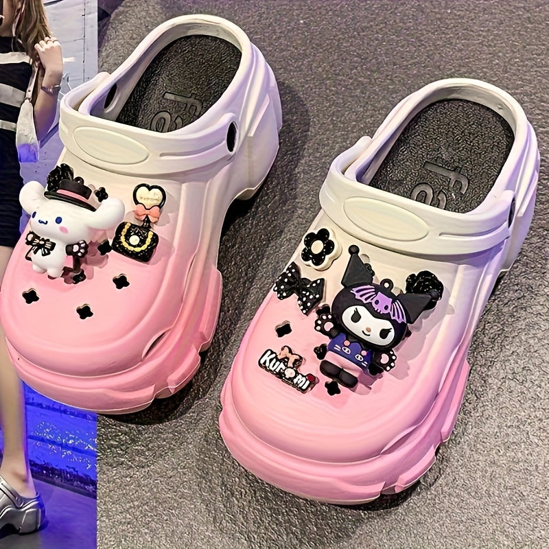 Girls Pink EVA Flip-Flops with Thick Sole and Round Toe