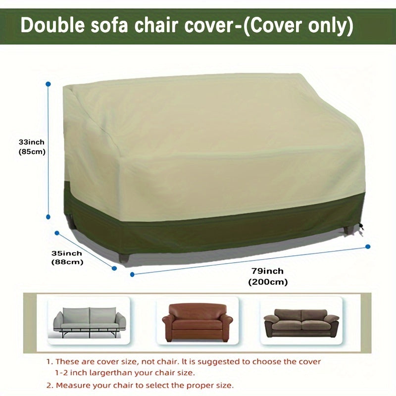 Outdoor Furniture Cover Waterproof UV Protection Beige Green Rip-Resistant Patio Sofa Cover
