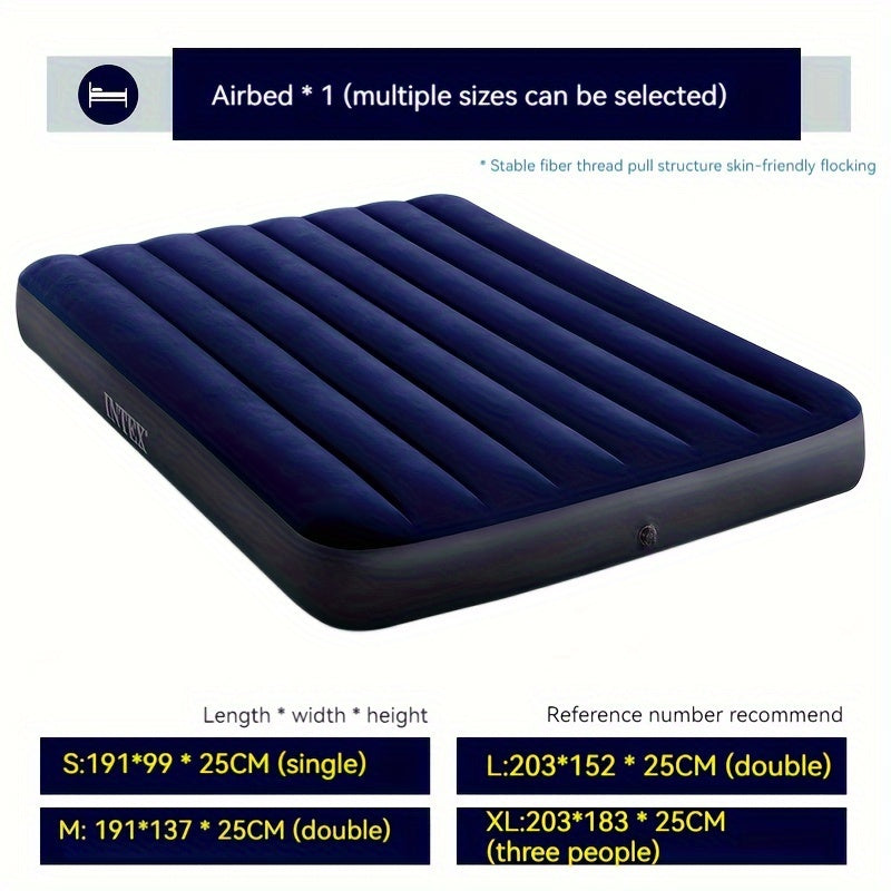 Inflatable Air Mattress Waterproof PVC Nylon for Camping Hiking Office Naps Blue