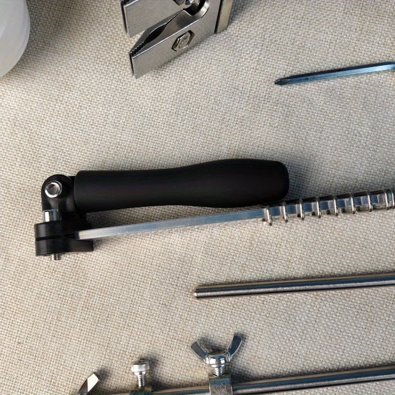 2025 Professional Precision Sharpening Tool with 360° Rotating Flip Fixed Angle system, Adjustable Handle, Multiple Rods. Durable construction. Ideal for kitchen sharpening.