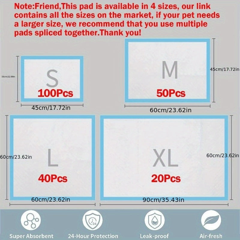 Disposable Dog Pee Pads High Absorbency Leak-Proof for Potty Training 20 40 50 100pcs