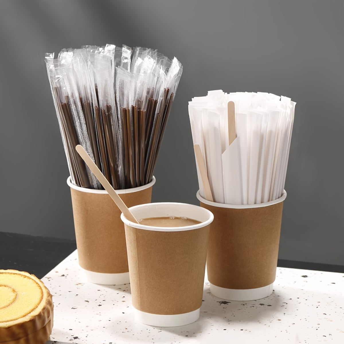 Pack of 100 Wooden Coffee Stirrers with Long Handles for Hot Beverages