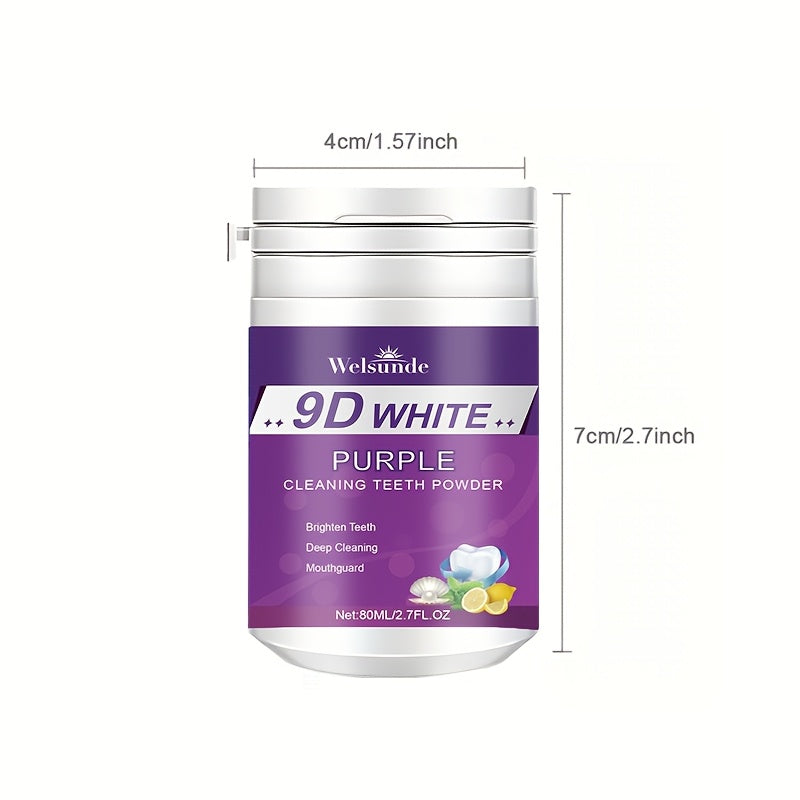 Purple Teeth Whitening Powder for Deep Cleaning and Brightening with Baking Soda for Men and Women