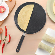 Антипригарная черная сковорода для блинов из маифанского камня с ручкой, алюминий, совместима с индукционной газовой плитой, размеры 26,01 см, 22,0 см, 18,01 см