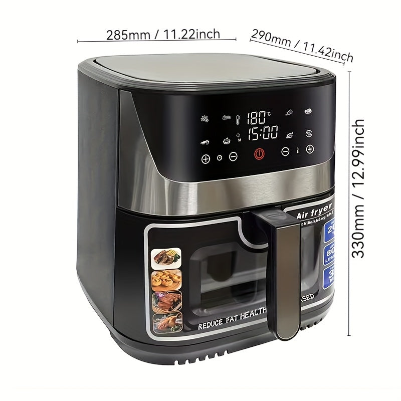 12L Touch Air Fryer raqamli boshqaruvli oldindan sozlamalar bilan, Fransuz kartoshkasi, tovuq, go‘sht, baliq uchun