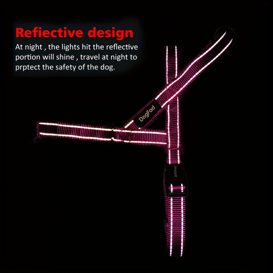 Arnés reflectante para perros antitirones ajustable, a prueba de escape, nylon, de razas pequeñas a grandes