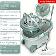 Stainless Steel Spin Mop and Bucket Set for Hardwood Tile Floors