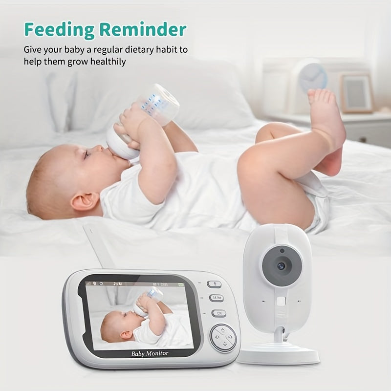 Baby Monitor with 720P HD Camera 8.89cm LCD Screen Night Vision Two-Way Audio Temperature Display