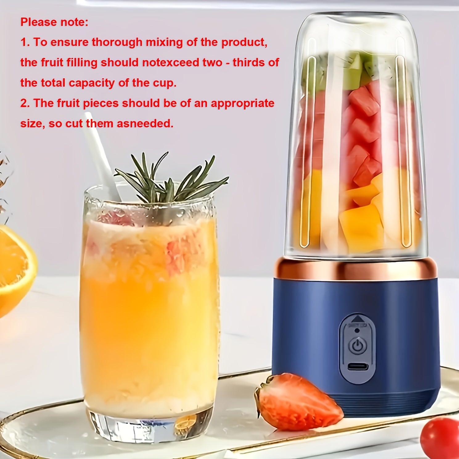 Portable Juice Blender 0.3L–0.5L Battery Powered Personal Smoothie Maker